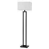 Globe Electric 67046 D'Alessio 58" Floor Lamp, Matte Black, White Linen Shade, On/Off Socket Rota... | Amazon (US)