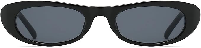 Elongated Narrow Cat Eye Sunglasses for Women 90s Retro Womens Oval Sunglasses Fashion Small Blac... | Amazon (US)