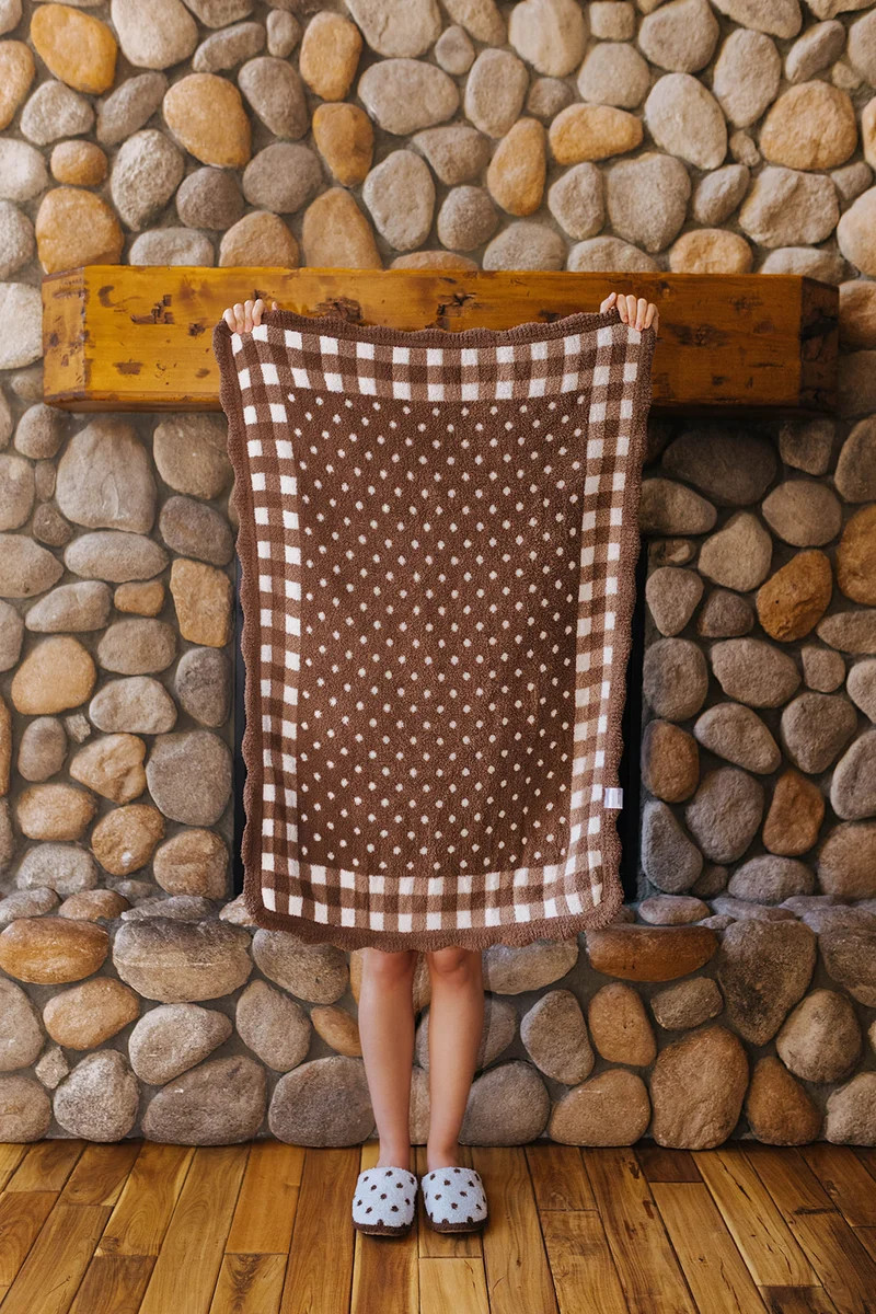Gingham Polka Dot Kid Blanket 30x40 | Staykation