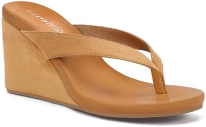 Coutgo Womens Wedge Heels Sandals Platform Flip Flops Slides Slip On Summer Beach Shoes | Amazon (US)