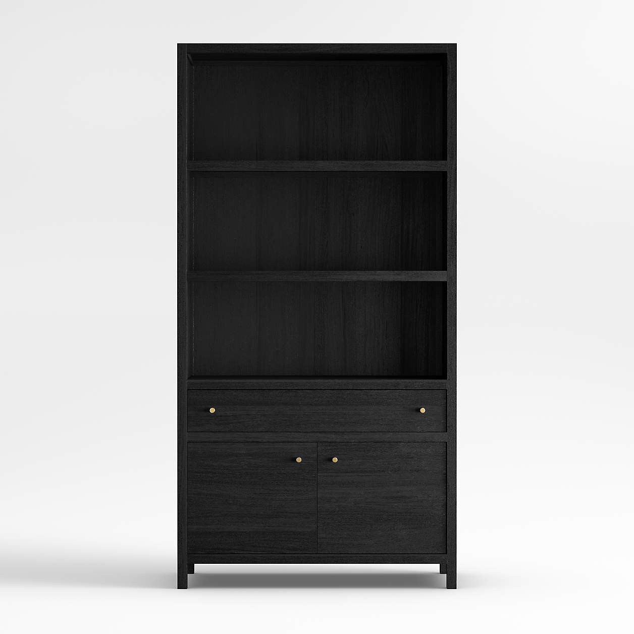 Keane 40" Black Wood Storage Bookcase + Reviews | Crate & Barrel | Crate & Barrel
