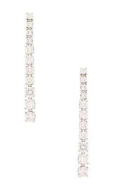 SHASHI Graduated Tennis Drop Earring in Silver from Revolve.com | Revolve Clothing (Global)