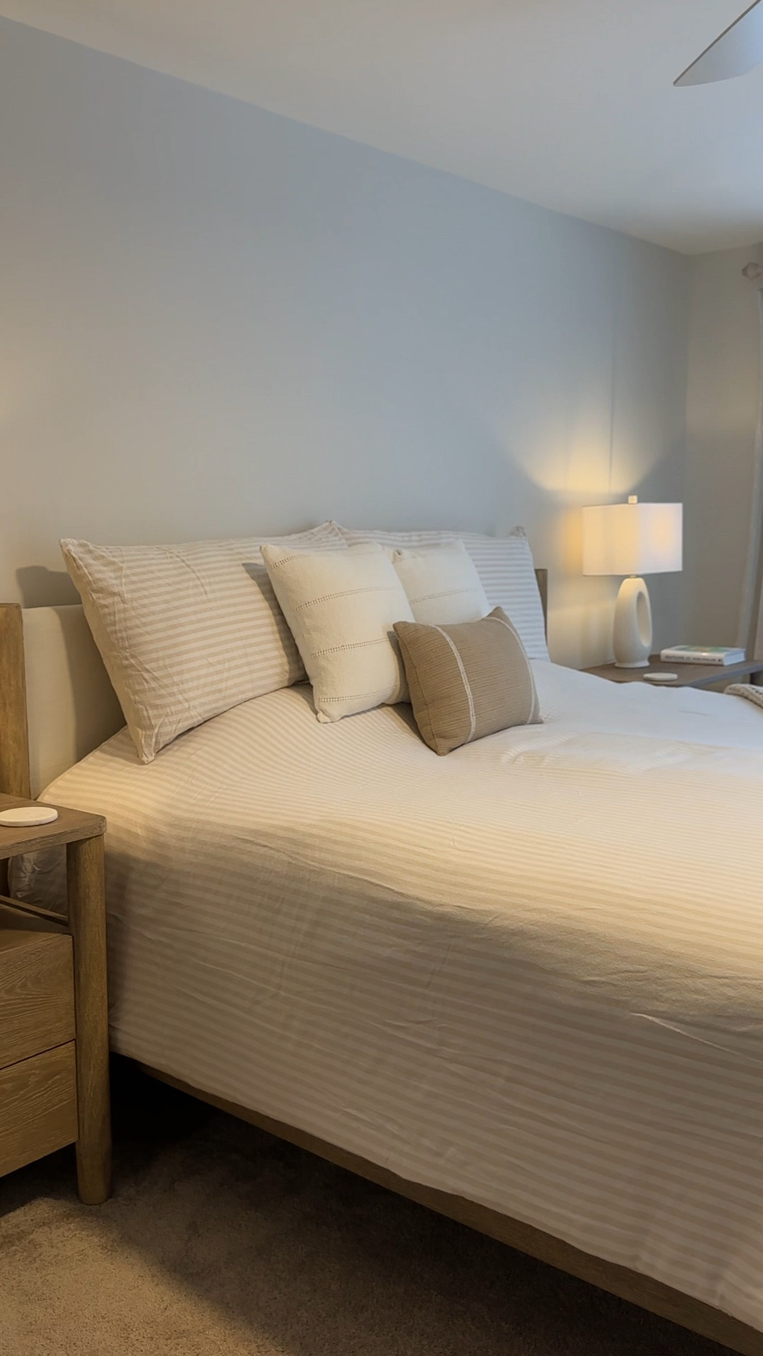 Cozy Neutral Lake House Bedroom Progress🤍

Bedding is all Target! Mostly the Casaluna and Threshold brand. Absolutely love everything. All super cozy and cute!

Lamps and curtains are HomeGoods.

Furniture set is from West Elm. Pricy but beautiful and nice quality. The color is more taupe in person as compared to the website photos for this furniture. Love it so much! 

#LTKhome #LTKVideo