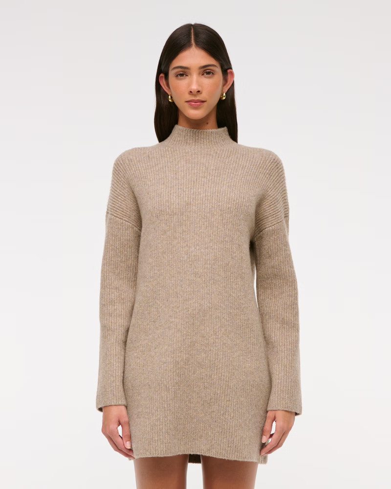 Women's Easy Mockneck Mini Sweater Dress | Women's New Arrivals | Abercrombie.com | Abercrombie & Fitch (US)