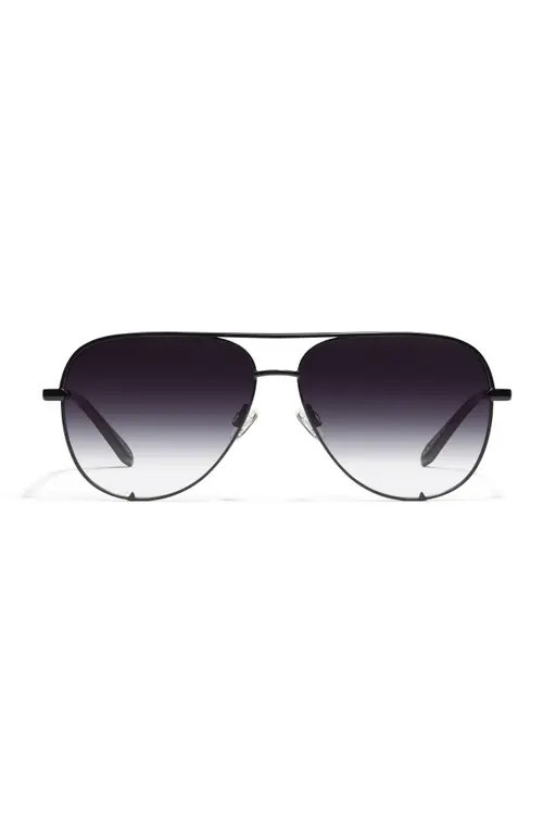 QUAY High Key Mini 51mm Aviator Sunglasses in Black/Fade To Clear at Nordstrom | Nordstrom