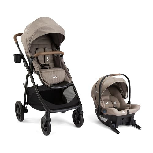 Joie Ginger and Mint Latch Travel System – 4-in-1 Travel System with Baseless Infant Car Seat & Stroller, One-click Install, From Birth Stroller (Mocha) | Amazon (US)