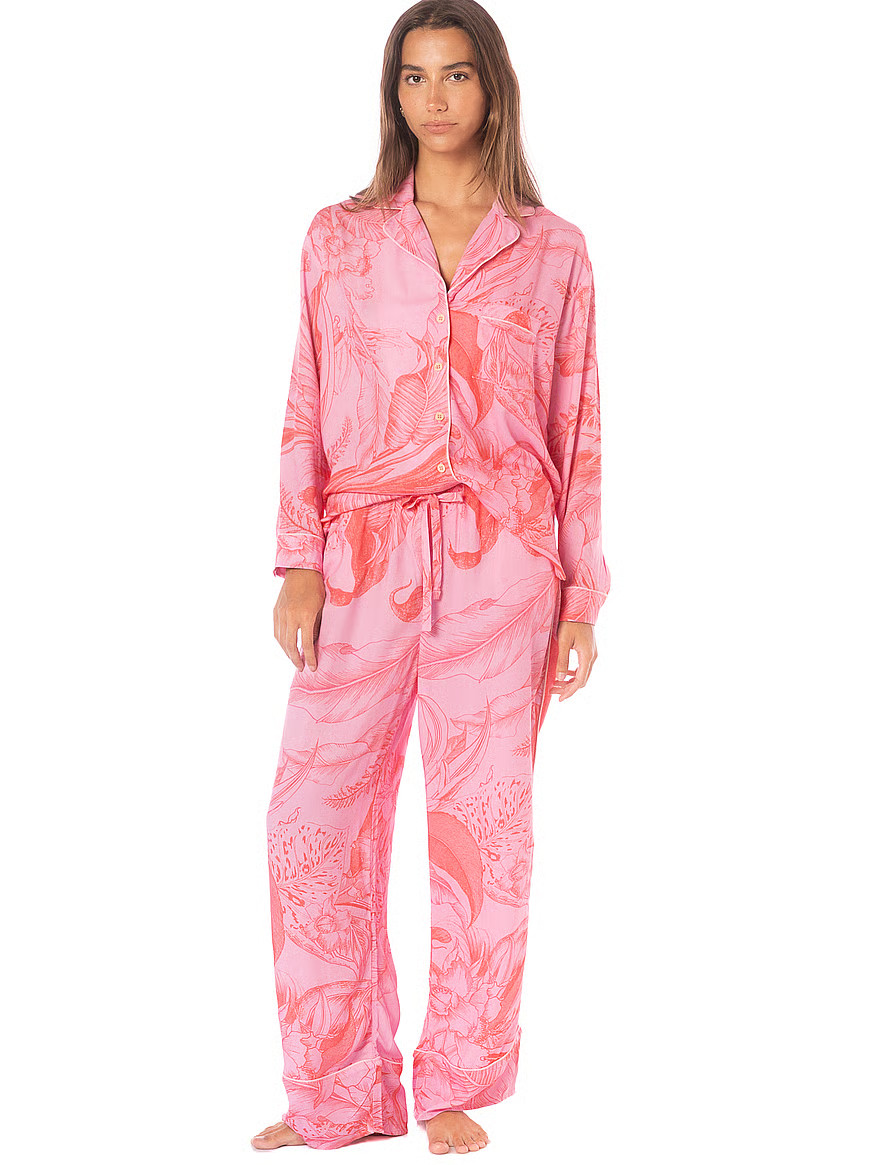 Buy Long Sleeve Shirt + Pant Set, Tropicalia Dandelion - Order Pajamas Sets online - Victoria's S... | Victoria's Secret (US / CA )