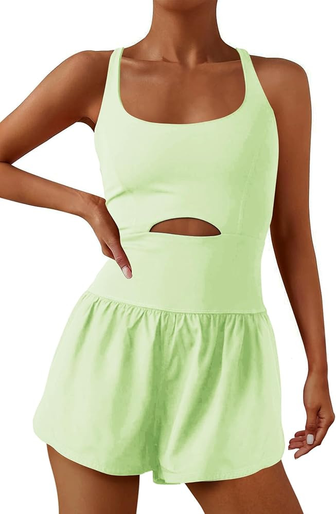 ReachMe Womens Running Onesie Workout Rompers Athletic Romper One Piece Outfits Exercise Jumpsuit... | Amazon (US)