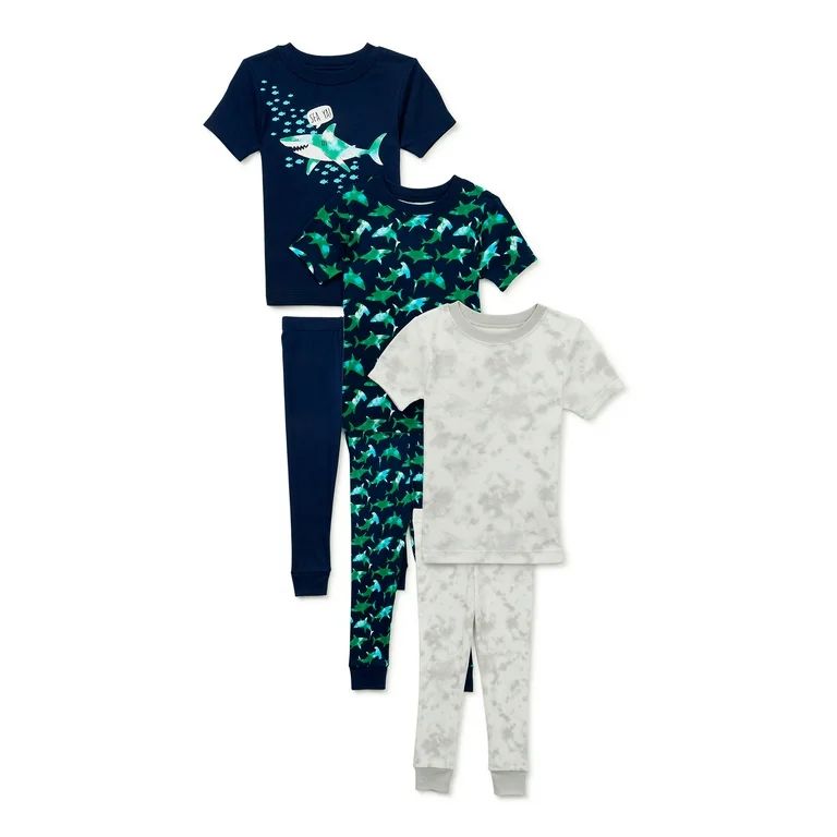 Wonder Nation Baby and Toddler Boy Snug-Fit Cotton Pajama Sets, 6-Piece, Sizes 12M-5T | Walmart (US)