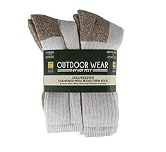 HOT FEET 4 Pack Mens Active Work and Outdoors Hiking Socks, Fully Cushioned, Thermal Wool Blend, ... | Amazon (US)
