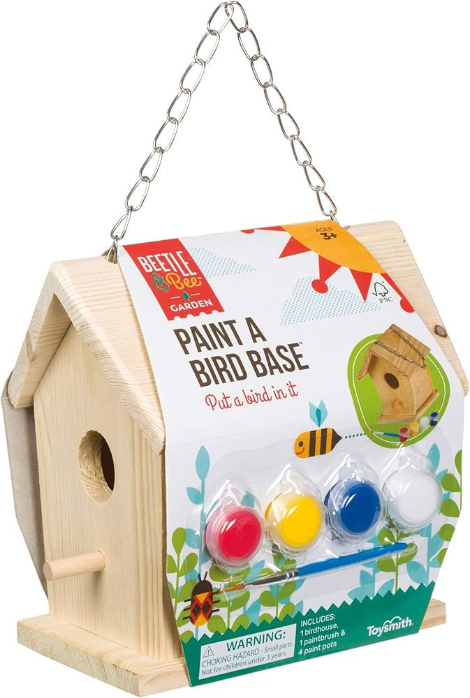 Beetle & Bee Paint A Bird Base, Backyard Birdhouse Kit, Bird House Painting Kit for Kids, DIY Art... | Amazon (US)