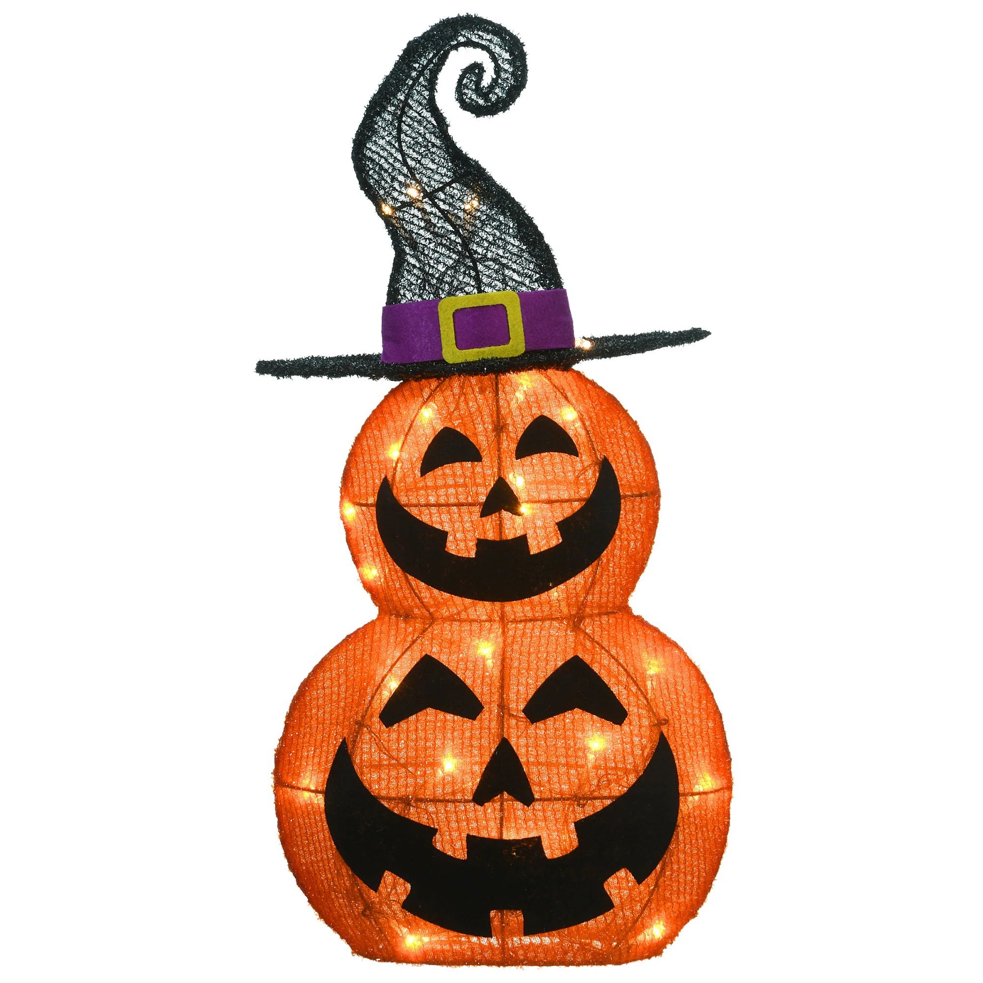 National Tree Company 19" Halloween Pre-Lit Stacked Pumpkins in a Witch Hat & Reviews | Wayfair | Wayfair North America