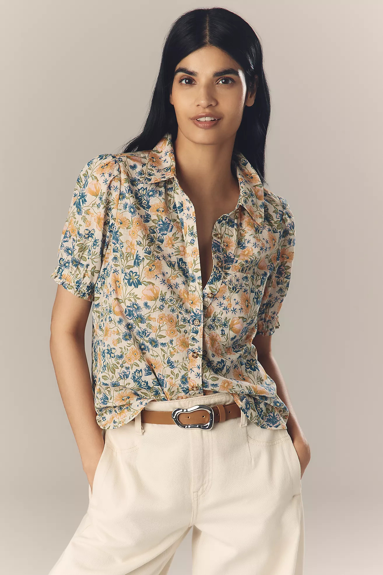 The Aly Puff-Sleeve Blouse by Pilcro | Anthropologie (US)