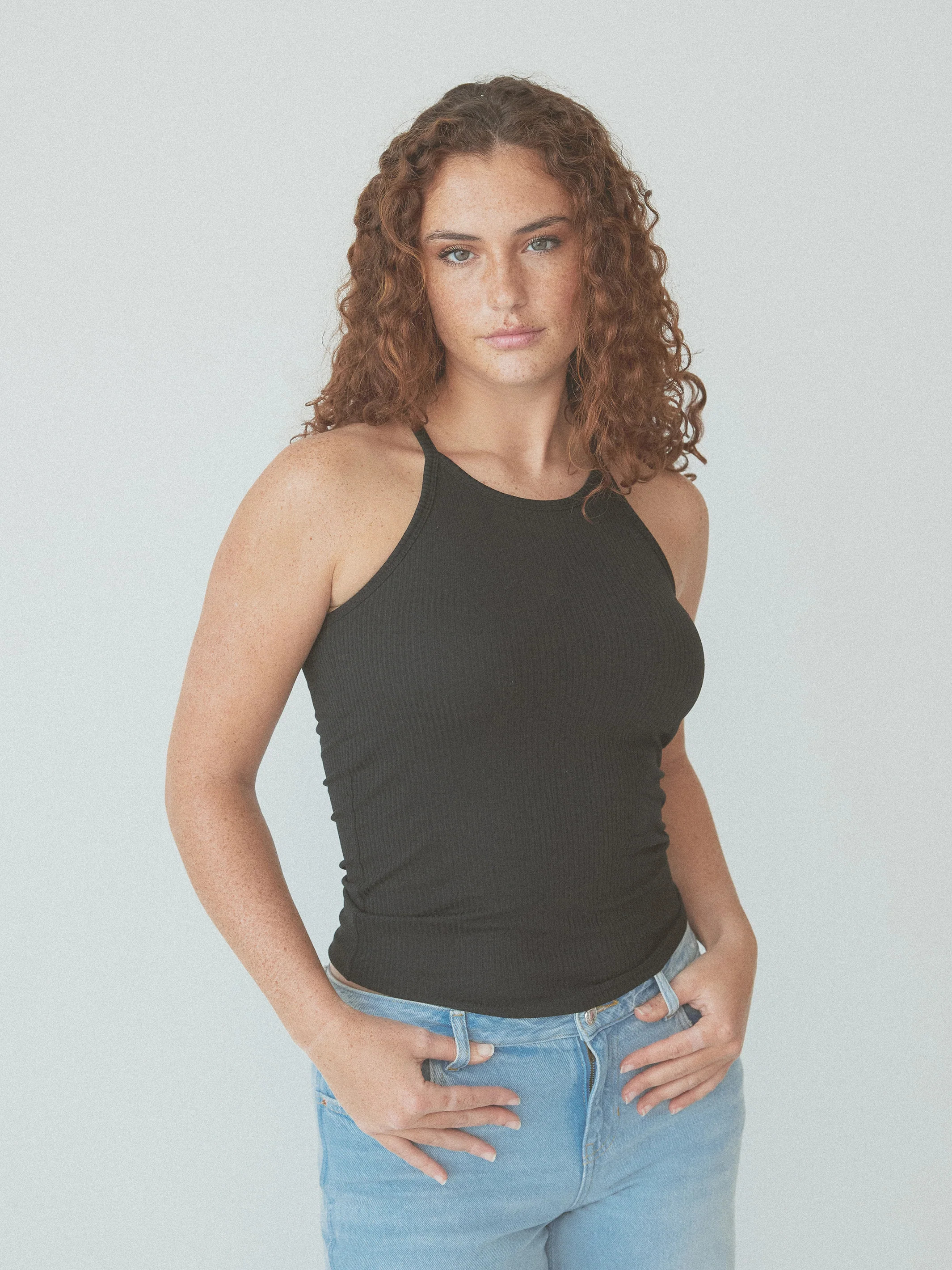 Ribbed High Neck Brami | Klassy