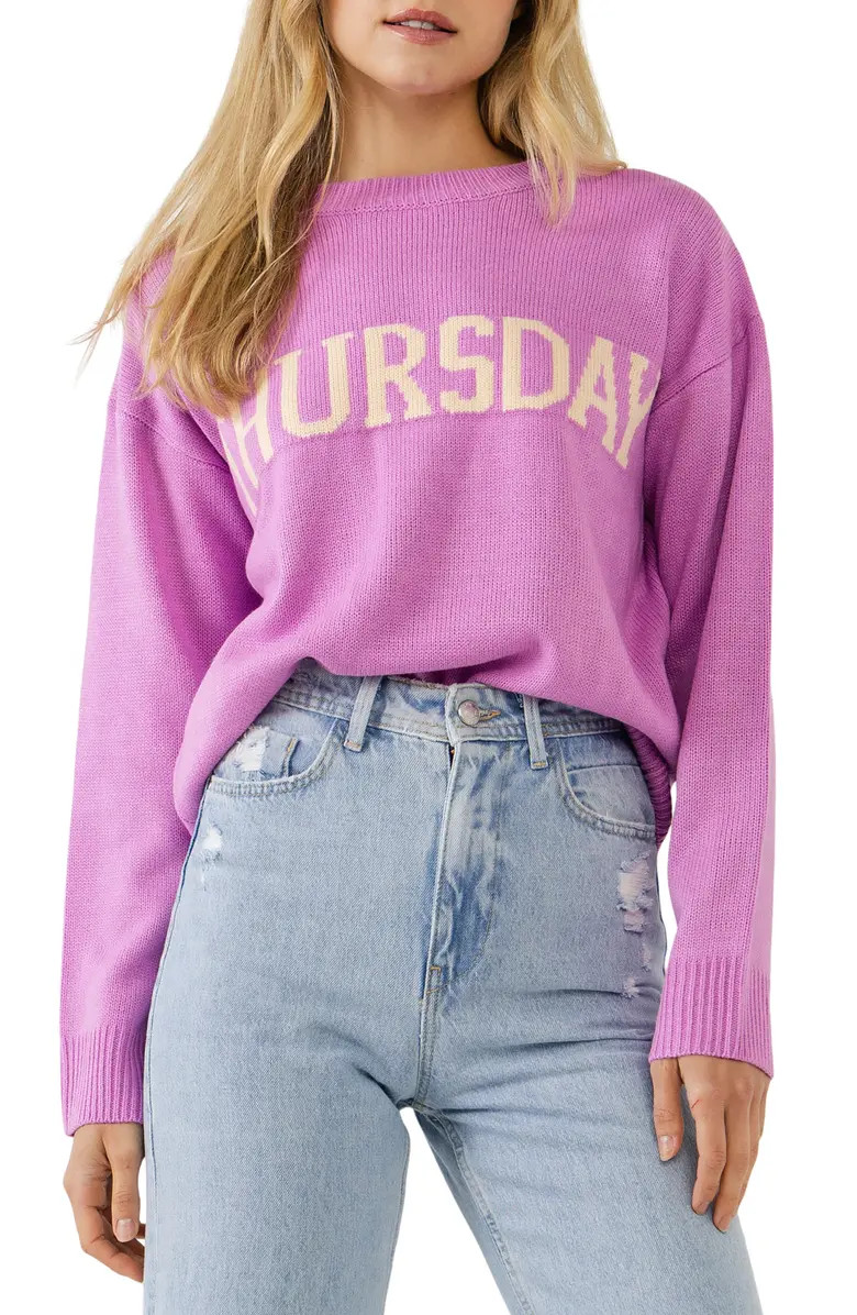 English Factory Weekday Motif Sweater | Nordstrom | Nordstrom