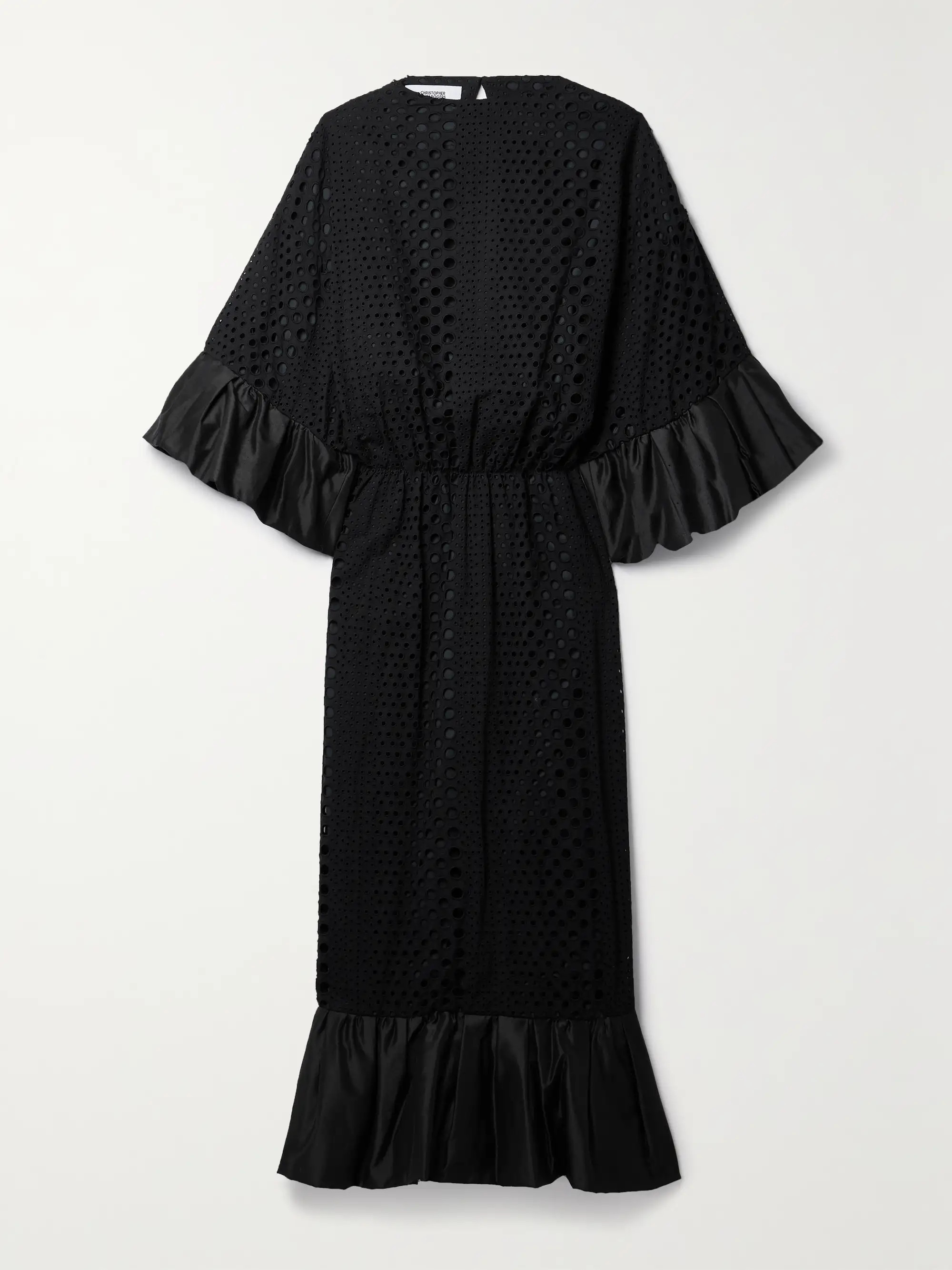 Ruffled shantung-trimmed broderie anglaise cotton-blend maxi dress | NET-A-PORTER (US)