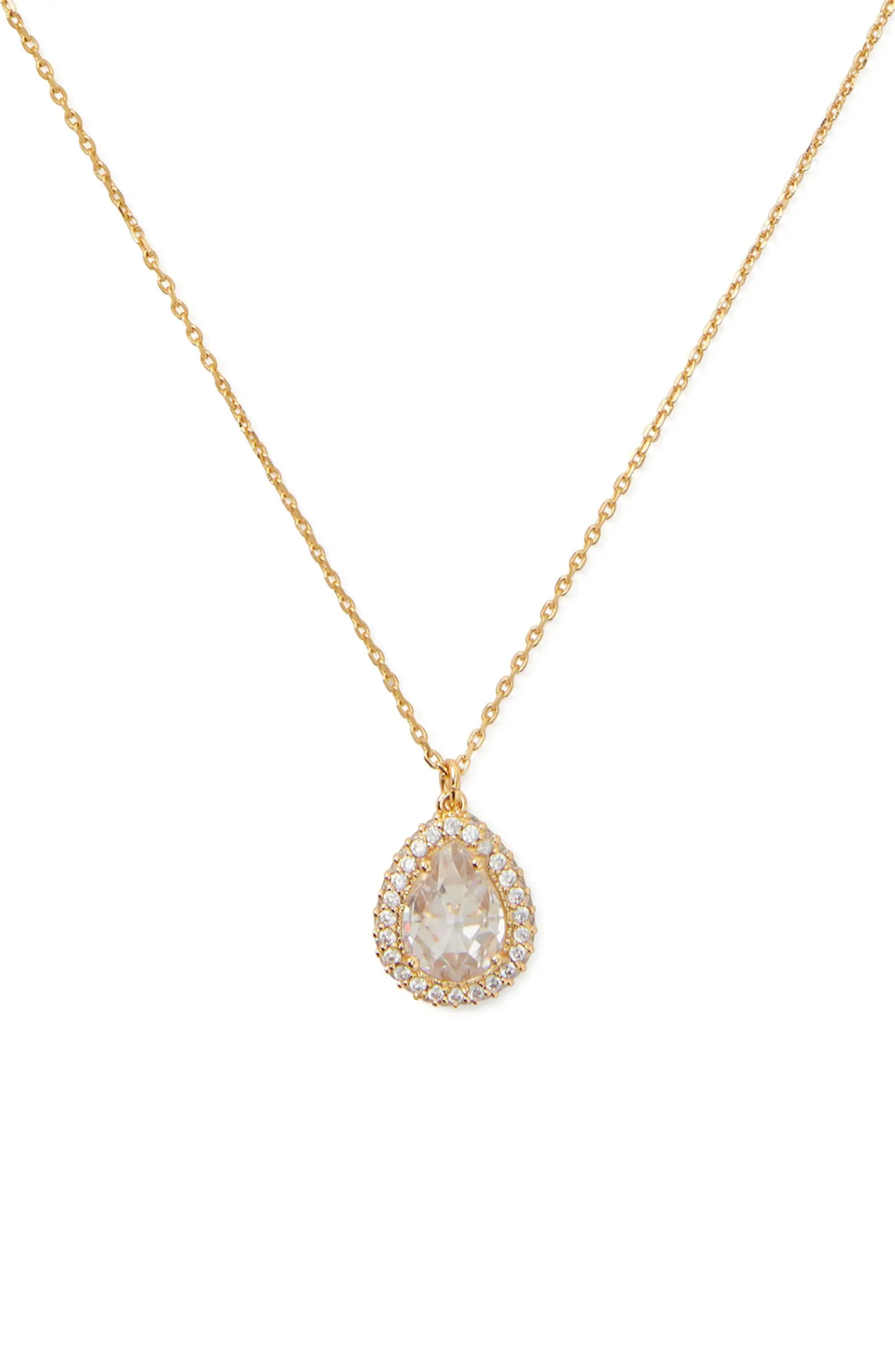 cubic zirconia pavé halo mini pedant necklace | Nordstrom