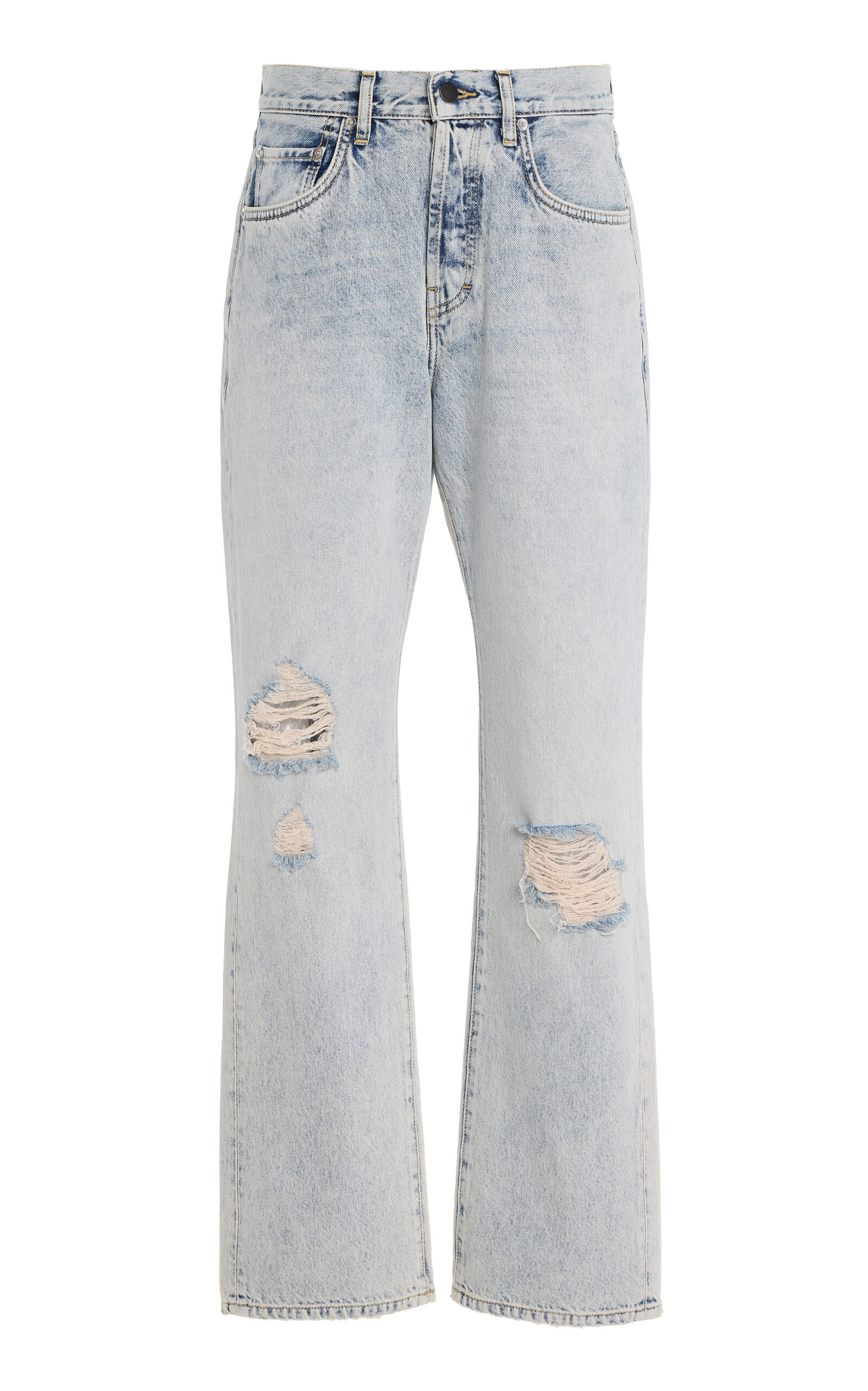 KALLMEYER - Gabby High-Rise Distressed Tapered Jeans - Blue - 30 - Moda Operandi | Moda Operandi (Global)