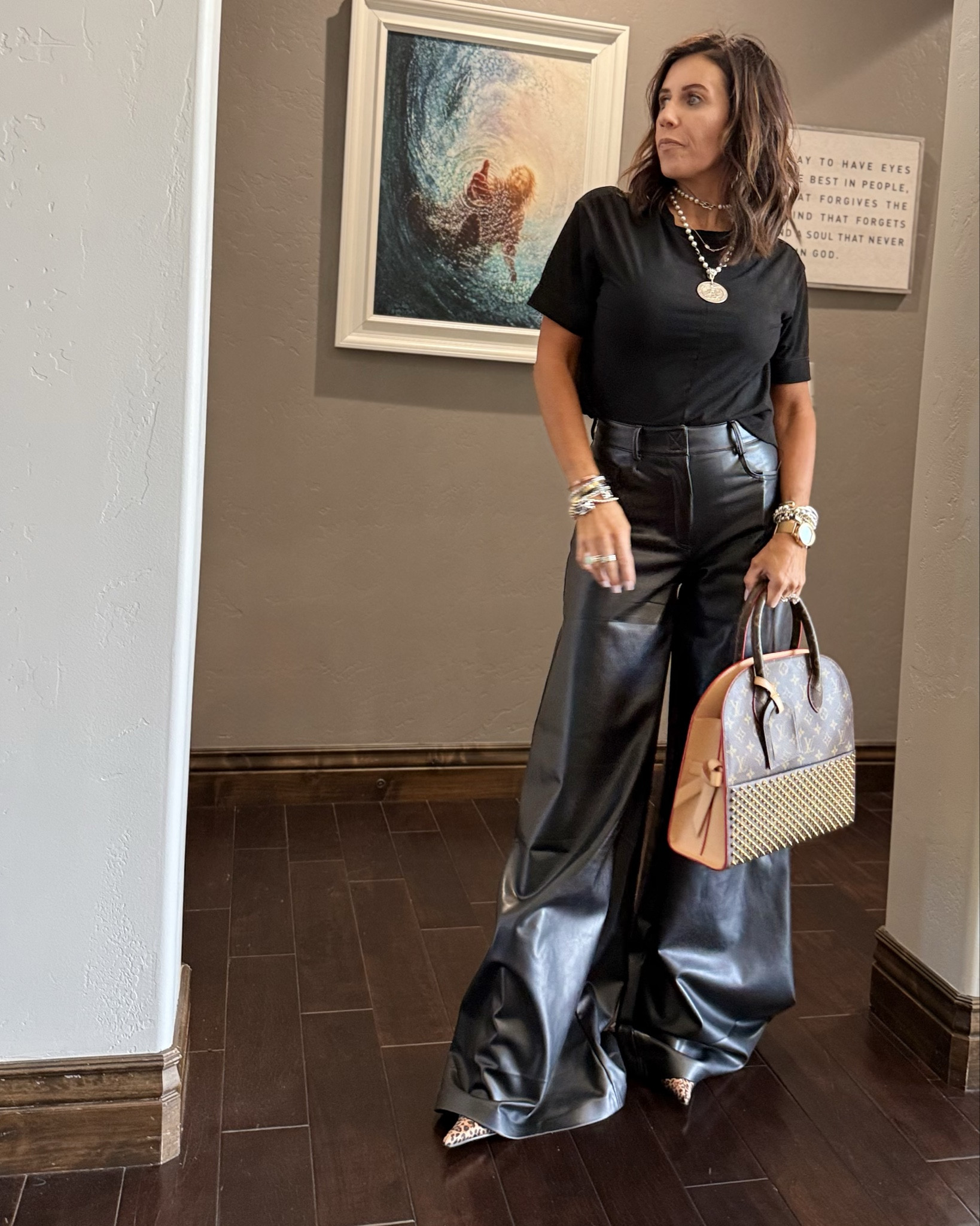 A MUST Must have pair of leather pants this fall..... Hello 🧨🧯

And this custom LV Calb bag is to die for! ⚡️⚡️⚡️⚡️⚡️

Wearing XS in pants for ref! 

#LTKStyleTip #LTKItBag #LTKU