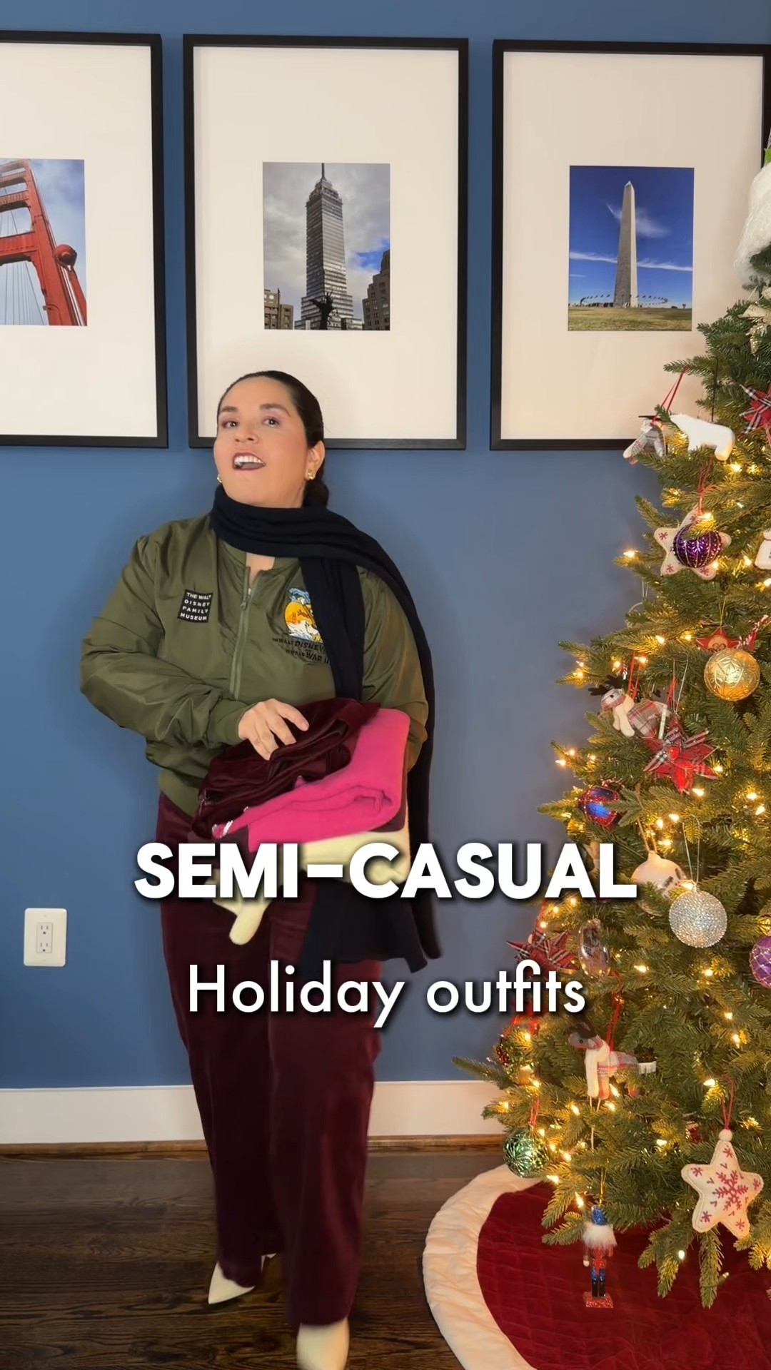 Semi-Casual Holiday Outfits 🎄
Seven last-minute looks that feel festive but still wearable, perfect for casual dinners, low-key gatherings, or those “I want to look put together but not overdressed” moments.
I’m mixing new finds with longtime closet pieces, so not everything is linked. The focus here is styling ideas you can recreate with pieces you may already own, plus a few newer items worth adding.
Look 1 – Effortlessly Chic
Burgundy corduroy pants from LOFT (color of the season) styled with an olive bomber, white accessories, and a navy scarf for contrast.
Look 2 – Subtle Sparkle
A navy fringe skirt paired with a fuchsia top. Silver shoes and my crystal Marc Jacobs bag add just the right amount of shine.
Look 3 – Blue + Burgundy
Repeating the LOFT corduroy pants with a blue cardigan. The gold buttons give this combo a more polished feel.
Look 4 – Color-Blocking, Made Easy
A burgundy base layered with my red Boden coat. Red socks over tights + burgundy loafers keep the look intentional and approachable — great if you’re easing into color.
Look 5 – Tartan Moment
My tartan Polo jacket with burgundy pants, softened with pink accents through the button-down, shoes, and bag.
Look 6 – Classic Winter Layers
The Boden trench styled with the same burgundy pants and button-down. Simple, clean, and very re-wearable.
Look 7 – Yellow + Burgundy
A bold but balanced combo: burgundy skirt, tights, and loafers, finished with a yellow sweater layered over a jacket.
Linking the newer pieces below 🤍
Saving this for inspiration works just as well

#LTKHoliday #LTKSaleAlert #LTKootd
