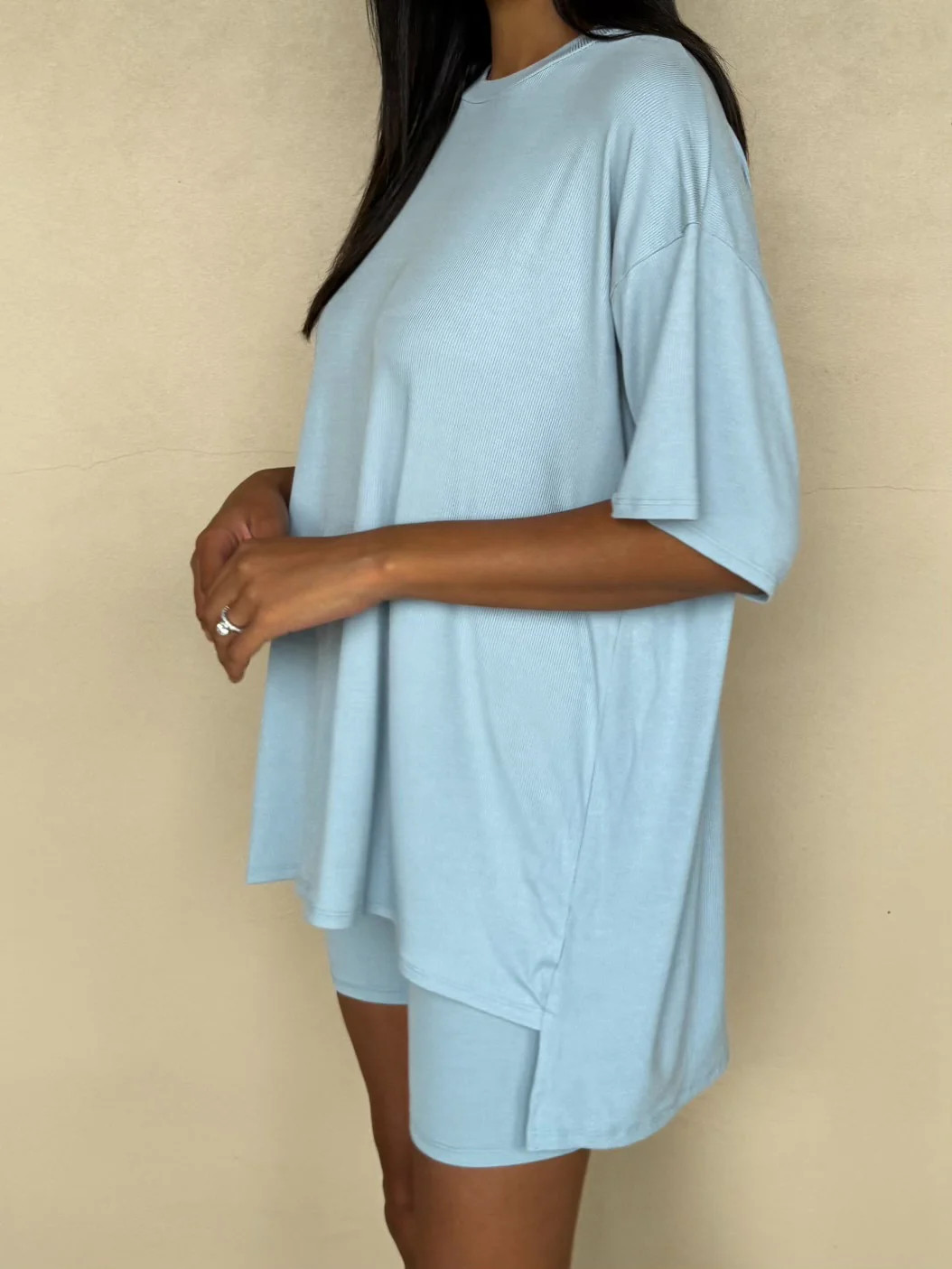 Novi Ribbed Tee + Shorts Set | Sky Blue | +Plus Available | RESTOCK | Talulah