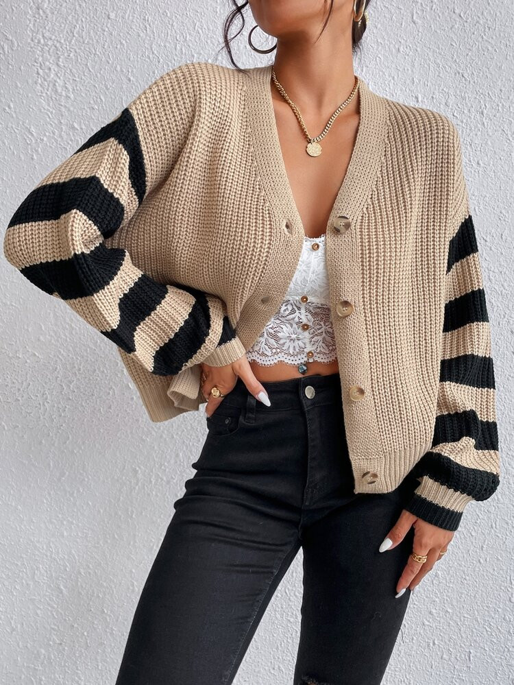 New
     
      Color Block Drop Shoulder Cardigan | SHEIN