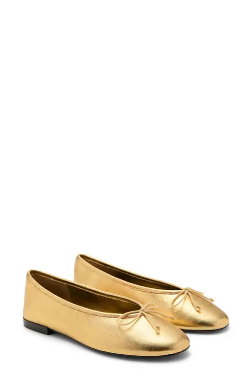 MANGO Ballet Flat in Gold at Nordstrom, Size 7.5Us | Nordstrom