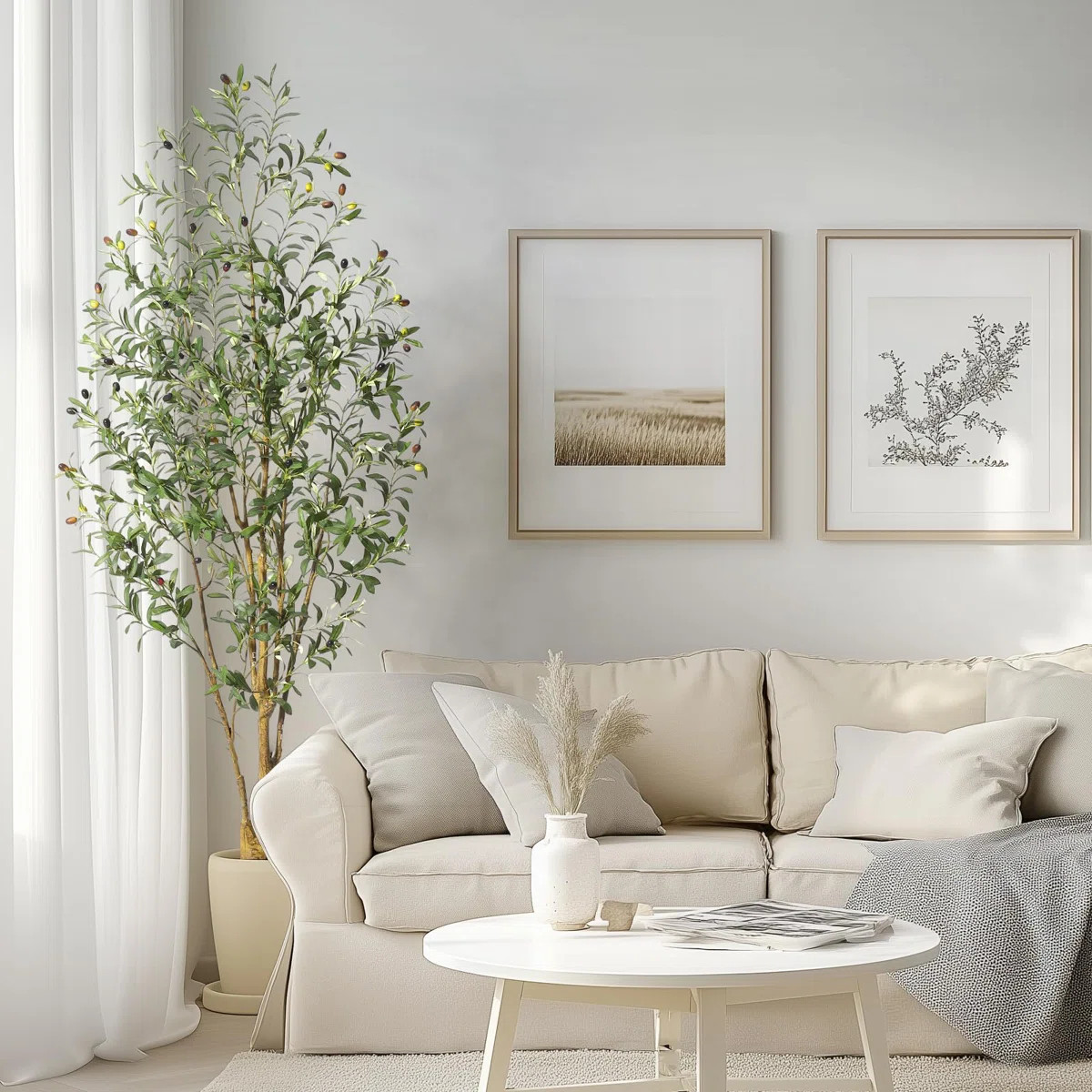 6FT Faux Olive Tree Artificial Indoor,Tall Fake Olive Tree With Moss | Wayfair North America