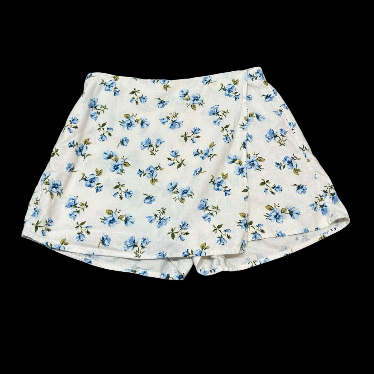 Old Navy Linen Blend Wrap Blue Floral Skort Size S | eBay | eBay US