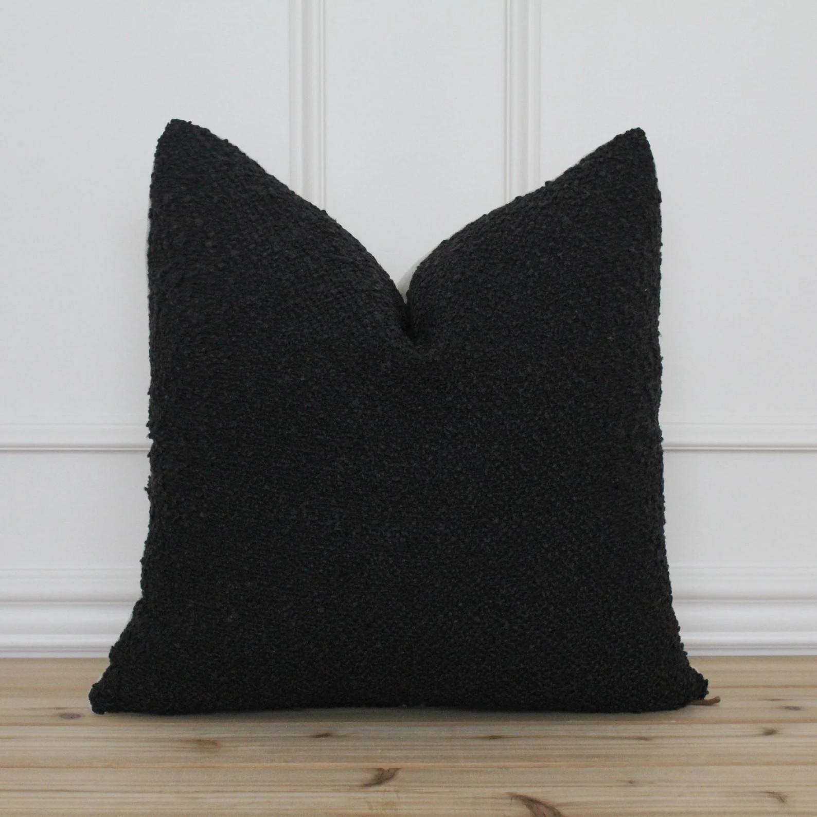 Black Textured Pillow Cover | Boucle Pillow Cover | Traditional Decorative Pillows | Modern Pillo... | Etsy (Global)