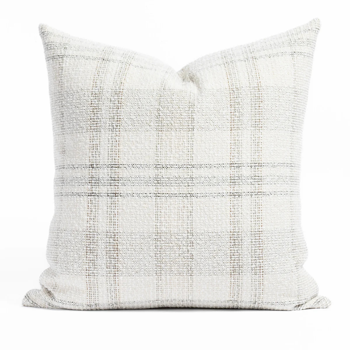 Hugo Plaid 22x22 Pillow, Salt & Pepper | Tonic Living