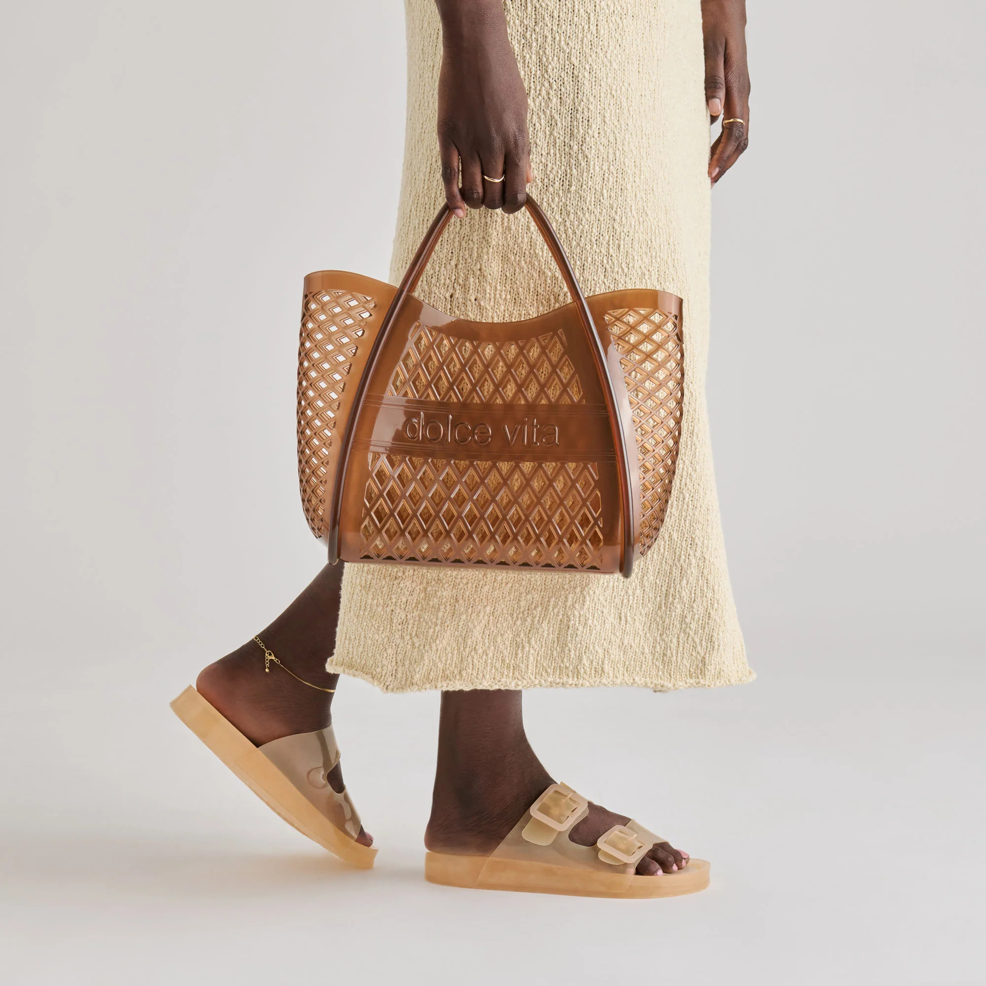 Julio Sandals Praline Vinyl | DolceVita.com