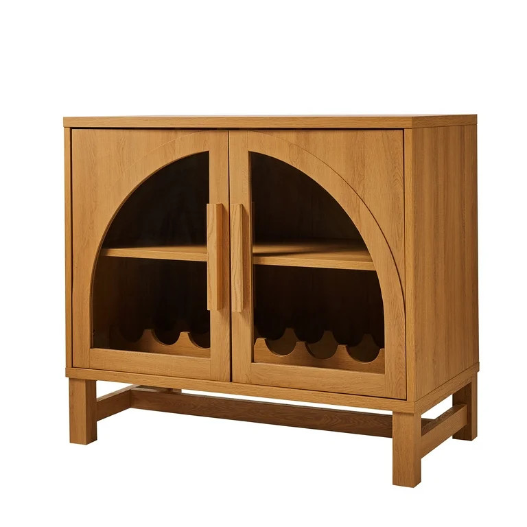 Better Homes & Gardens Juliet Bar Cabinet with Storage, Light Honey Finish | Walmart (US)