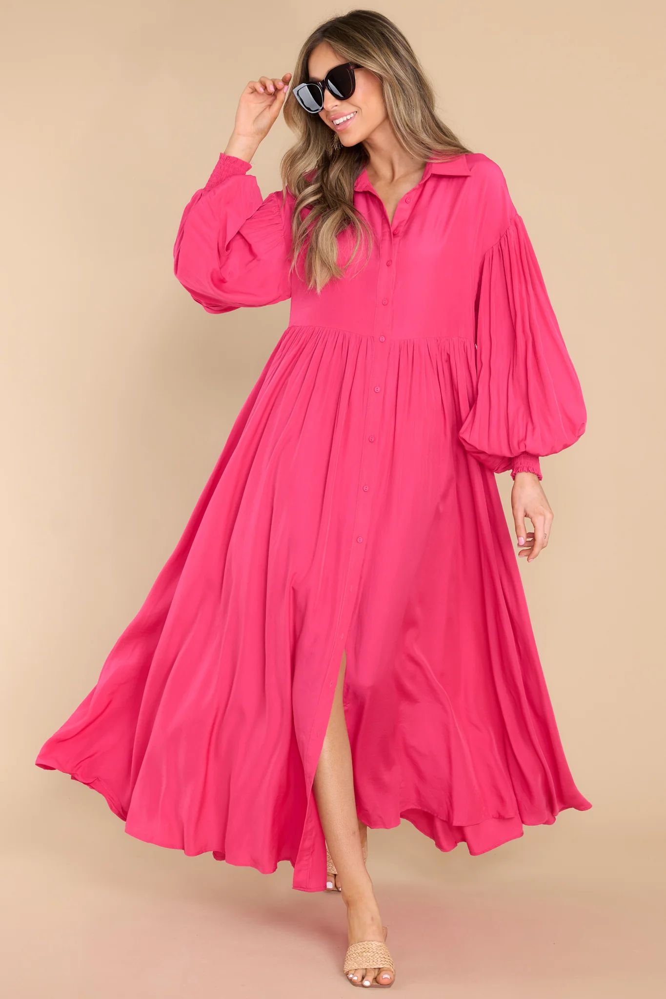 Run Towards Love Hot Pink Maxi Dress | Red Dress 