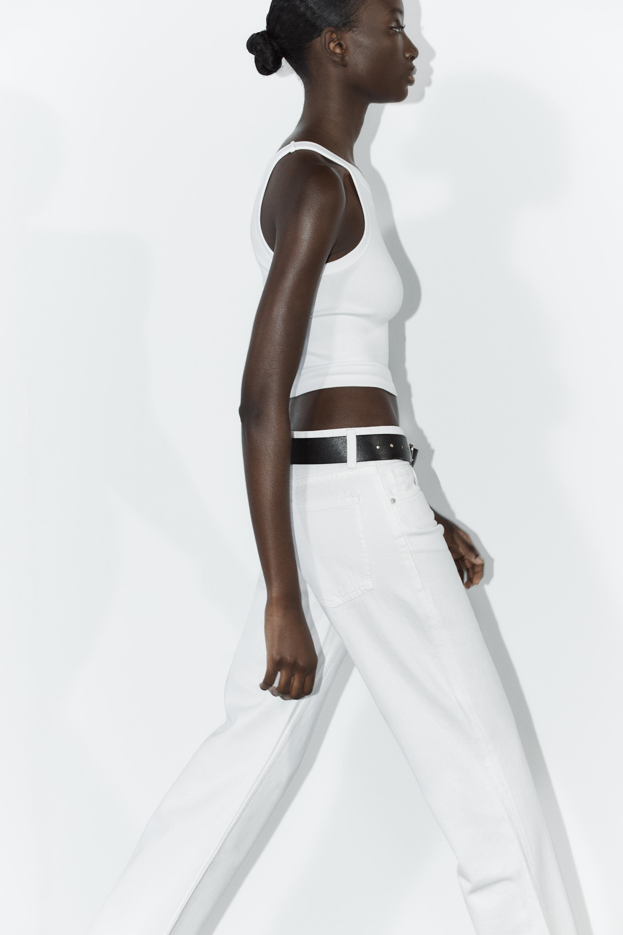 RIBBED CROP TOP9.99 GBP White Black Grey marl RedWhite | 4174/363/250Put it in your basketAddRoun... | Zara UK