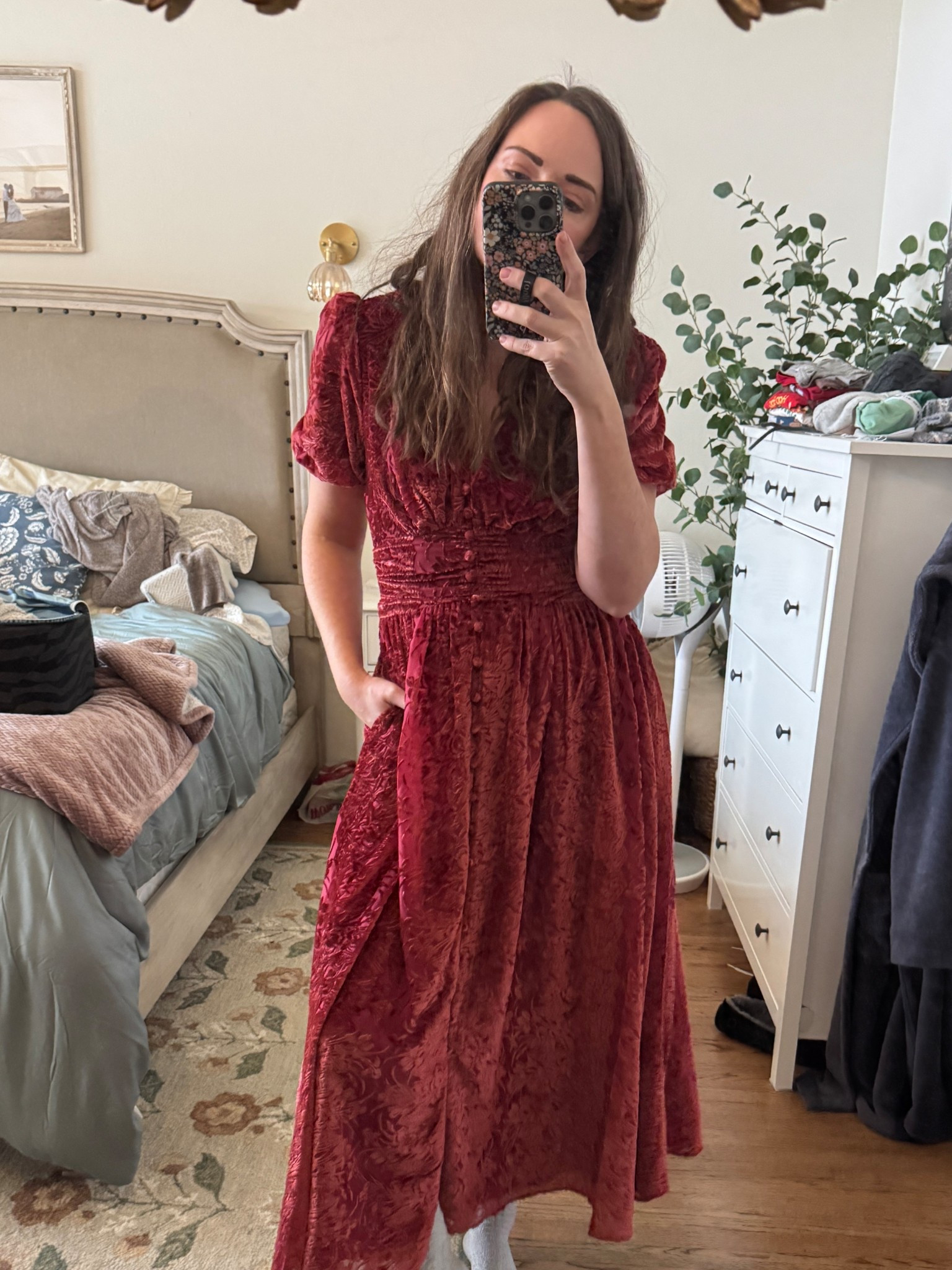 Christmas dress inspo!! Looove this gorgeous velvet dress! On sale at Anthro! True to size, I’m in medium. The back is stretchy! ❤️ Christmas outfit women. Holiday outfits womens.

#LTKSaleAlert #LTKGiftGuide #LTKHoliday