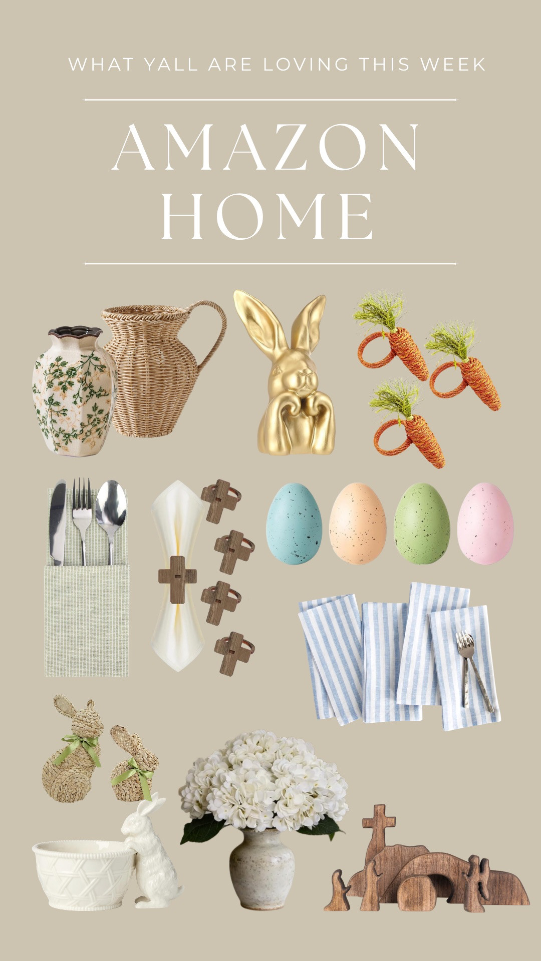 Spring tablescape vibes 🌸✨
Fresh florals, layered textures, and all the cozy, colorful details that make Easter hosting feel special 🐣 From plates to decor, every piece adds charm and warmth to your table 💛
Perfect for a festive, inviting celebration 🤍🌷 

 #LTKdayinmylife #LTKfoodie #LTKHome