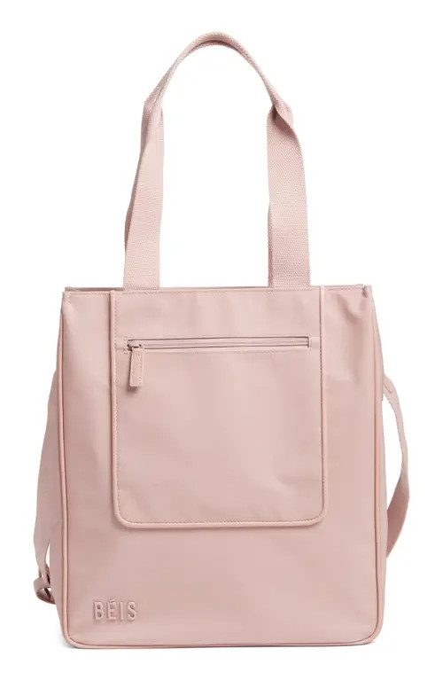 Béis North/South Recycled Polyester Tote in Atlas Pink at Nordstrom | Nordstrom