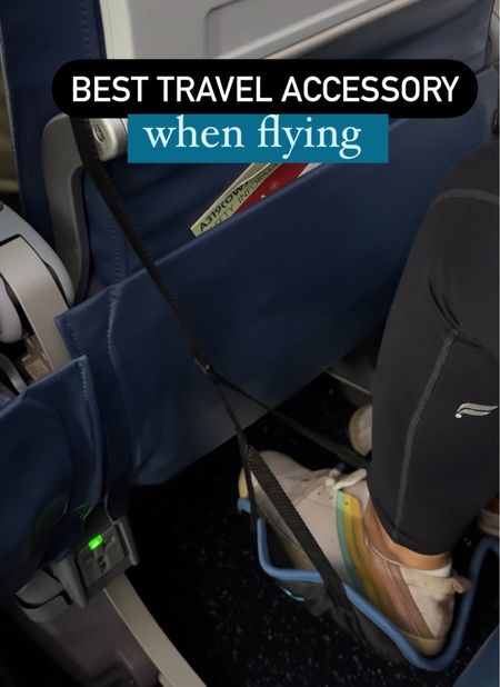 This is my most go to product for flights! 

This foot hammock attaches to the tray and gives so much support for your feet especially if you can’t naturally reach the floor and also to just stretch out your legs. 

On a long flight I like to also put it around my calves to be able to recline a little more. 

If you’re planning on travel this is super easy to pack so as not to take up much space  

- travel accessories, travel foot rest, adjustable flying foot sling, portable travel foot hammock, long airplane flight accessories for feet

#LTKfindsunder50 #LTKfindsunder100 #LTKtravel #LTKGiftGuide #LTKVideo