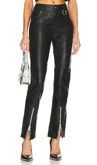 Deadwood Phoenix Zip Leather Pant in Black. - size 42 (also in 32, 34, 36, 38, 40, 44) | Revolve Clothing (Global)