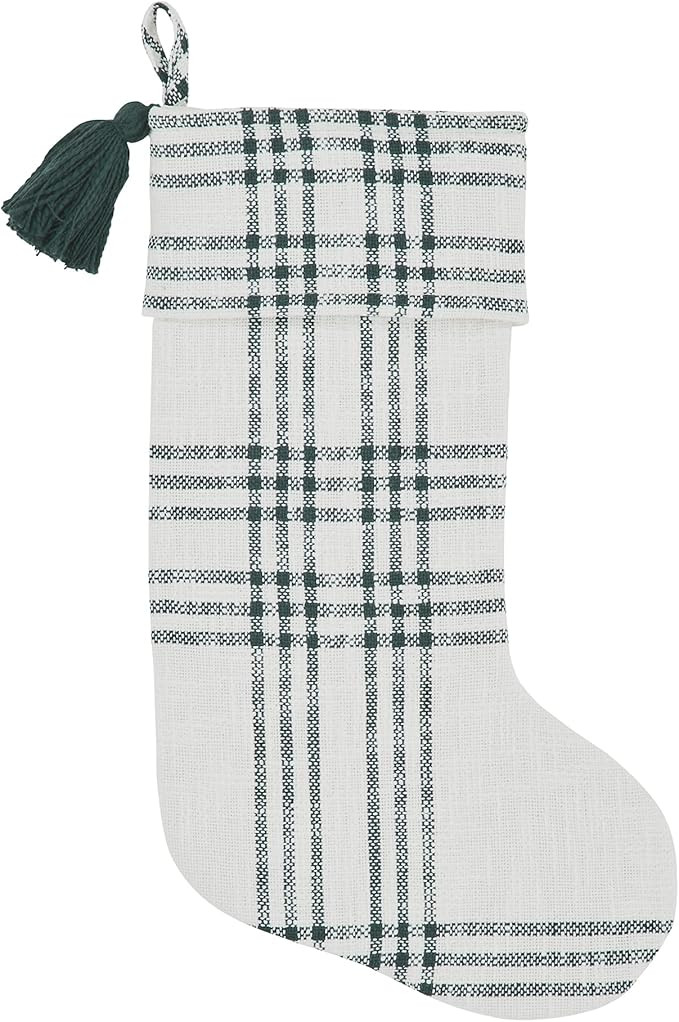 VHC Brands Pine Grove Plaid Christmas Stocking for Christmas Decorations with Hanging Loop Firepl... | Amazon (US)