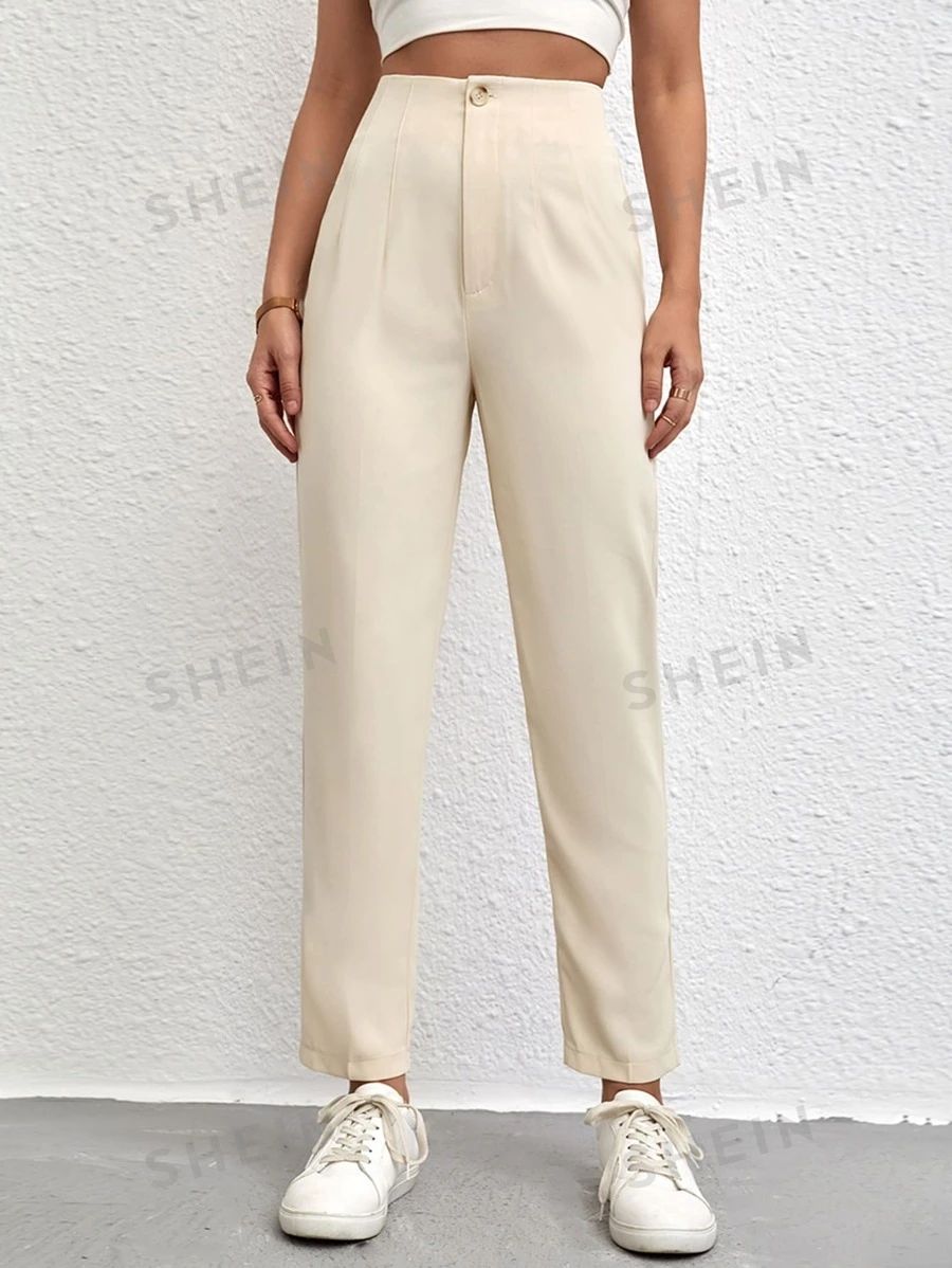 SHEIN EZwear High Waist Straight Leg Pants | SHEIN