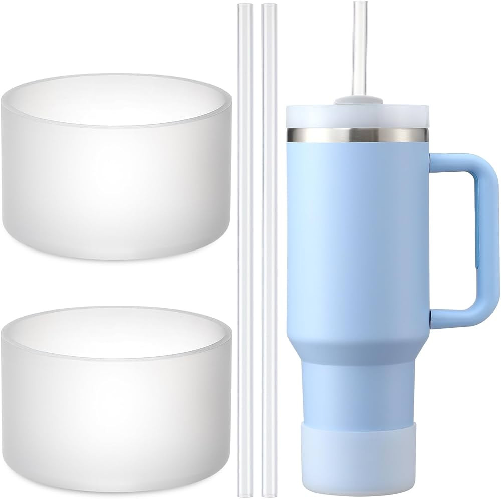 2 PACK Silicone Boot and 2 PACK Silicone Straws for Stanley Quencher H2.0 40 oz Tumbler with Hand... | Amazon (US)