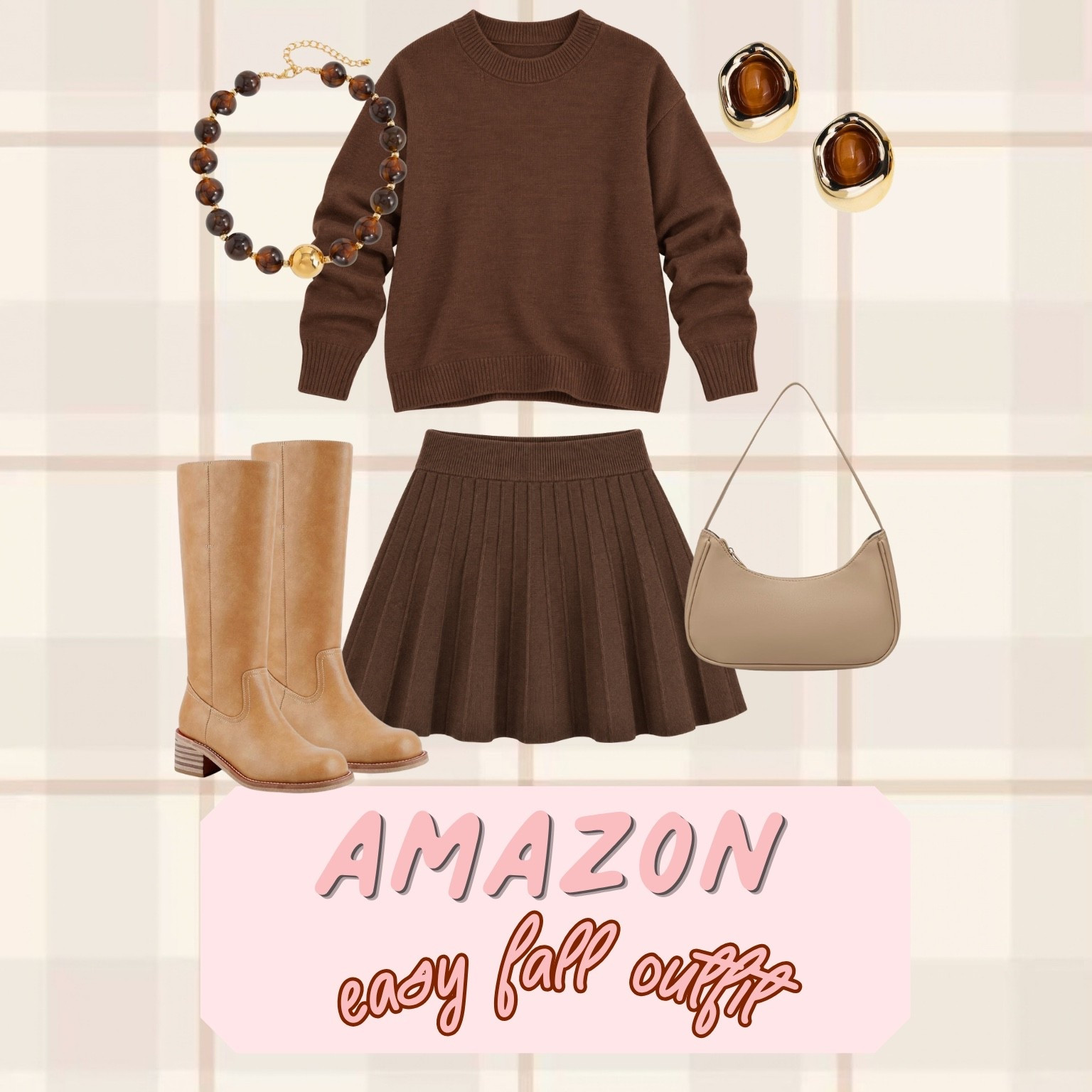 An easy fall outfit we’re loving from Amazon! Brown tones, tall boots, and a cute mini skirt make this one perfect for the season.

#LTKSeasonal #LTKdayinmylife #LTKgrwm