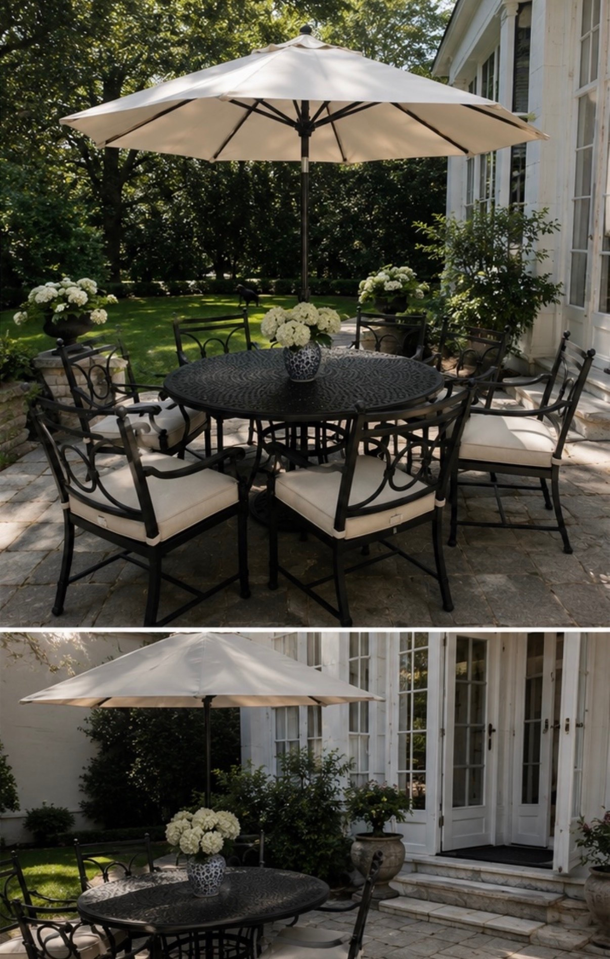 Memorial Day sale @Macys Outdoor furniture classic timeless cast iron patio set Nancy meyers aesthetic summer entertaining