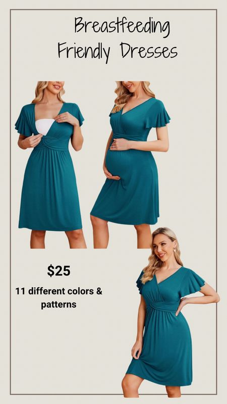 Postpartum and pregnancy dress! Great for your entire journey from maternity to breastfeeding with 11 different colors and patterns for only $26!

#LTKBump #LTKStyleTip #LTKFindsUnder50