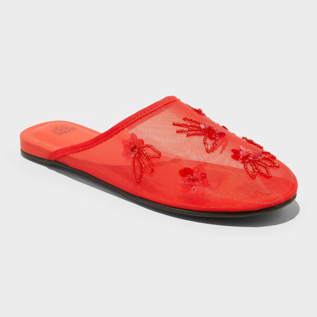 Women's Pixie Floral Mesh Slip-On Mule Flats with Memory Foam Insole - Wild Fable™ | Target