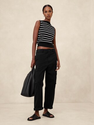 Striped Boat-Neck Sweater Tank | Banana Republic Factory