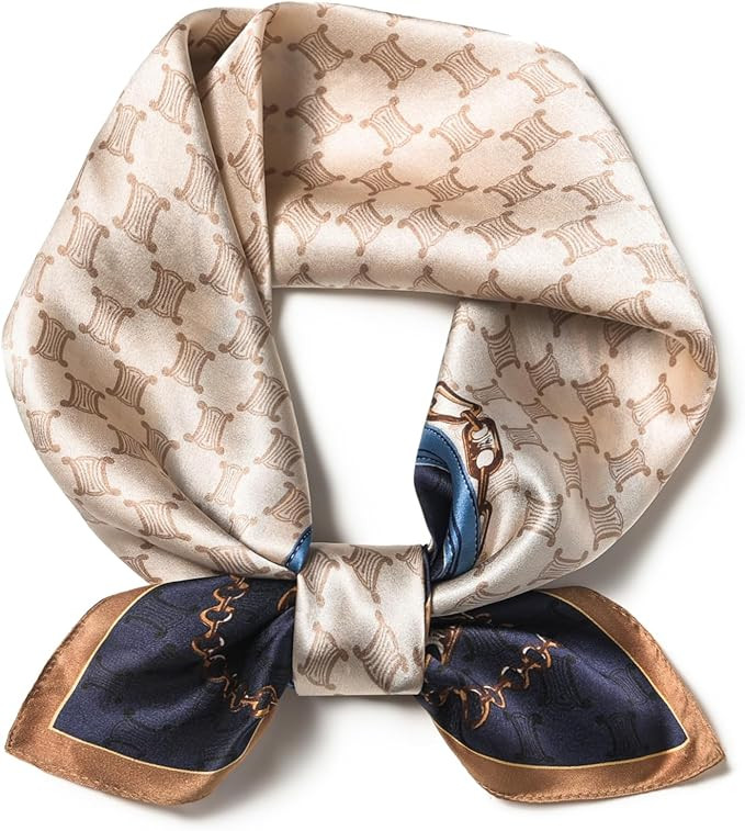 100% Mulberry Silk Scarf 25.6"x25.6" Square Women Neckerchief Headscarf - Lightweight Neck Scarf ... | Amazon (US)