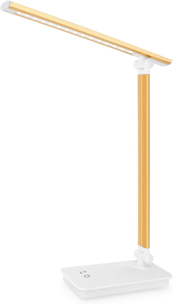 Lapeort LED Desk Lamp, Eye-Caring Table Lamps, Dimmable Office Lamp with USB Charging Port, 5 Lig... | Amazon (US)